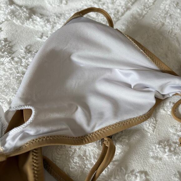 FASHION NOVA High Rise 2 PIECE BATHING SUIT Nude Sz 2X Sexy Resort Beach Coastal - Picture 3 of 9